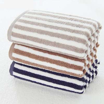 Wholesale High Quality Multipurpose New Style Solid Color Stripe Terry Cotton Towel